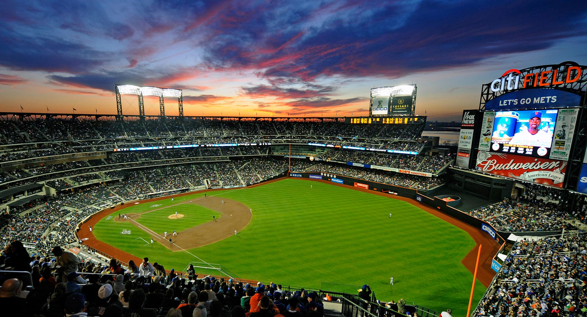 CitiField stadium at night during a game